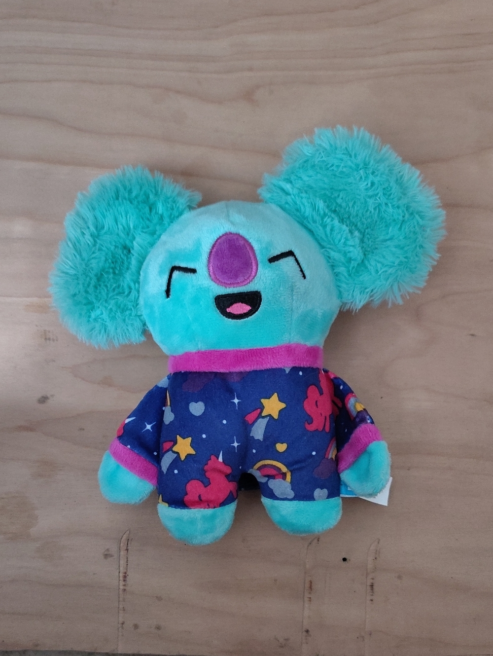 Plush Koala Toy - Teal with Star Print Outfit